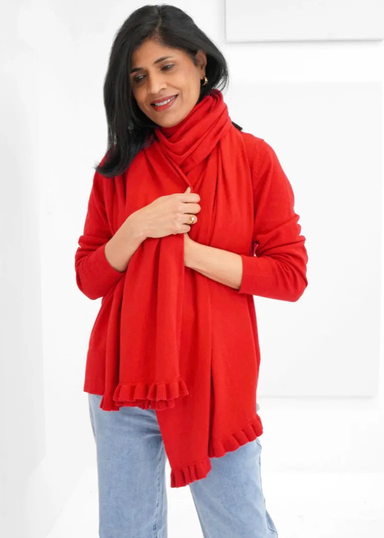 Alashan - Ruffle Trim Travel Wrap