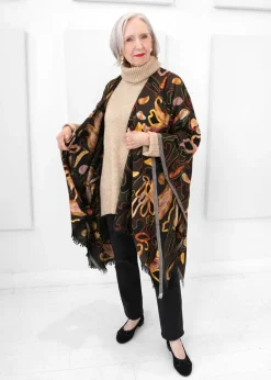 Anu - Embroidered Morocco Alps Ruana