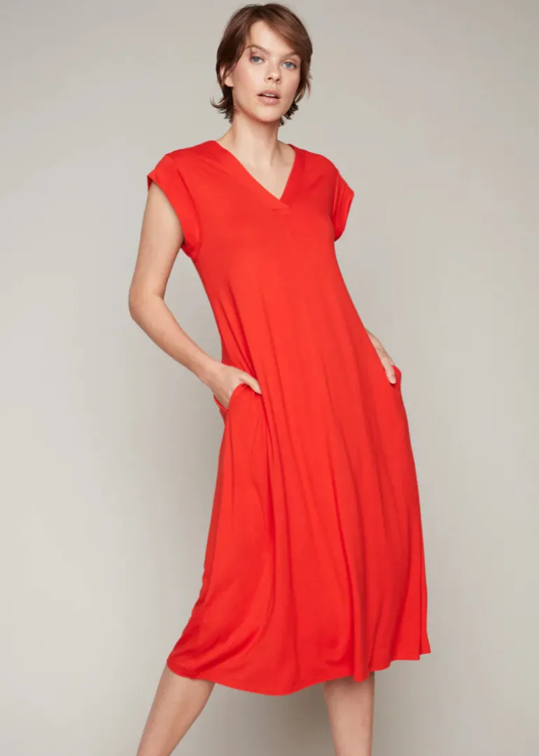 Carre Noir - Cap Sleeve Midi Dress - SALE