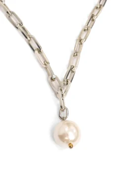 CCB - Chunky Chain Long Pearl Drop Necklace