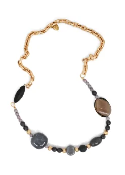 CCB - Grey and Gold Beaded Necklace