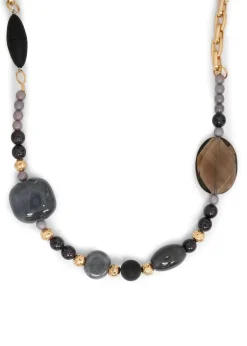 CCB - Grey and Gold Beaded Necklace