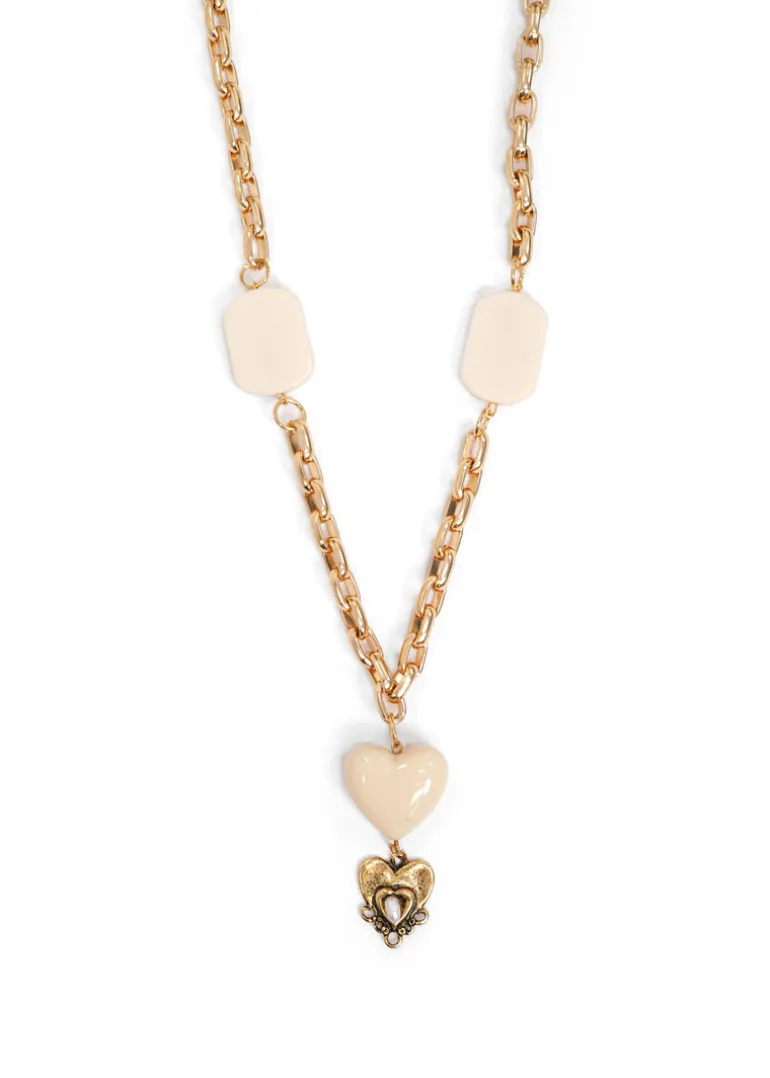 CCB - Ivory Heart Long Necklace