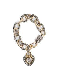 CCB - Mixed Metal Chunky Heart Bracelet
