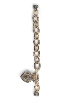 CCB - Mixed Metal Chunky Heart Bracelet