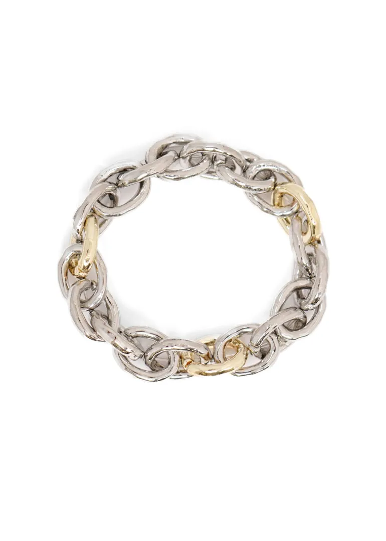 CCB - Mixed Metal Stretch Chain Bracelet