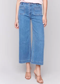 Charlie B - Cropped Flare Patch Pocket Jean - SALE