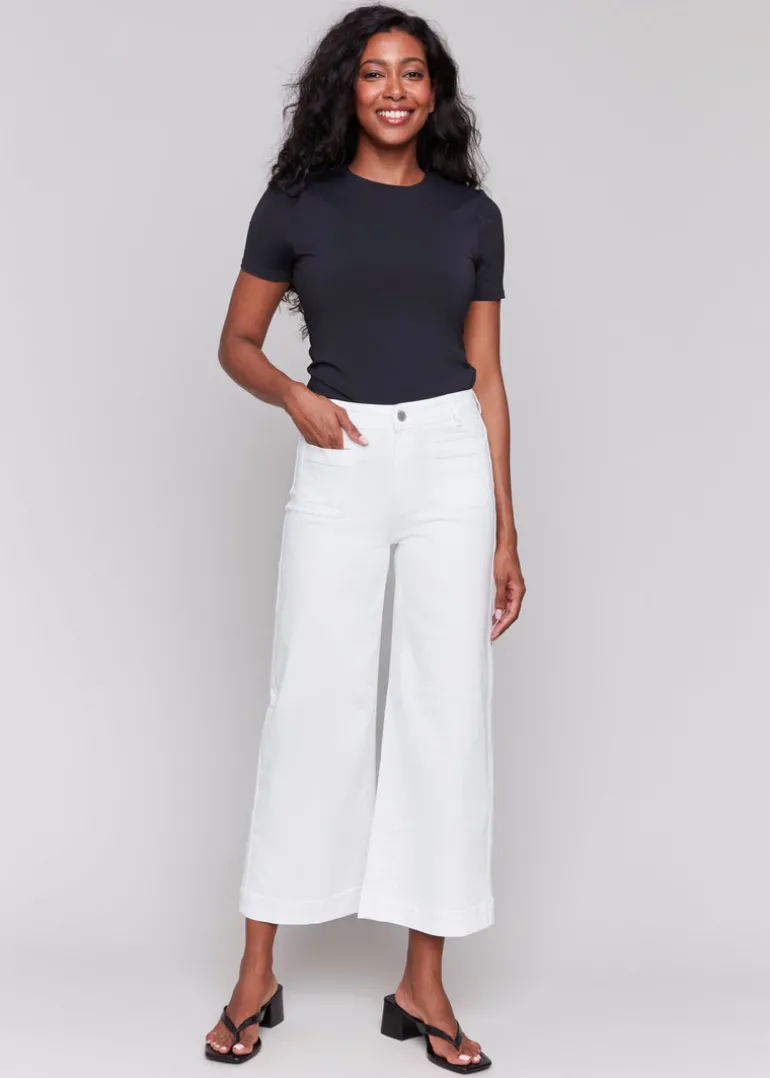 Charlie B - Cropped Flare Patch Pocket Jean - SALE