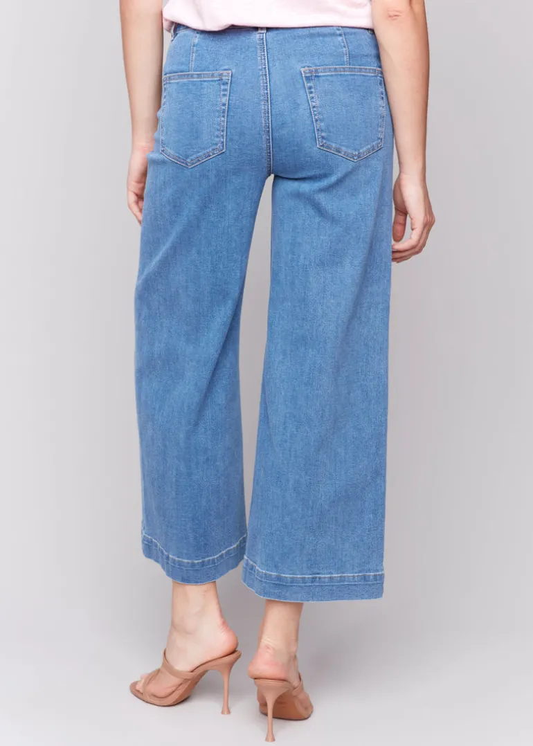 Charlie B - Cropped Flare Patch Pocket Jean - SALE