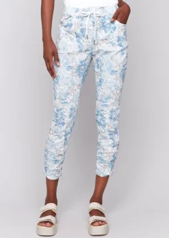 Charlie B - Printed Crinkle Bengaline Pant - SALE