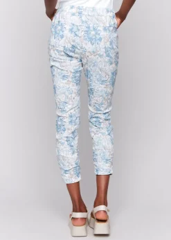 Charlie B - Printed Crinkle Bengaline Pant - SALE