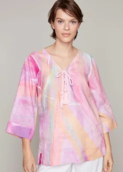 Claire Desjardins - Bird of Paradise 3/4-length sleeve Lace Up Top - SALE