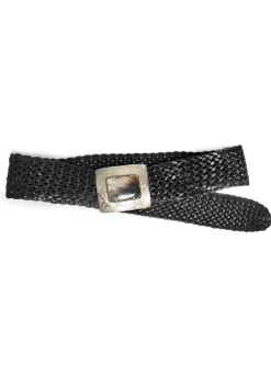 Dairi- Woven Leather Single Horn Rectangular Buckle Belt