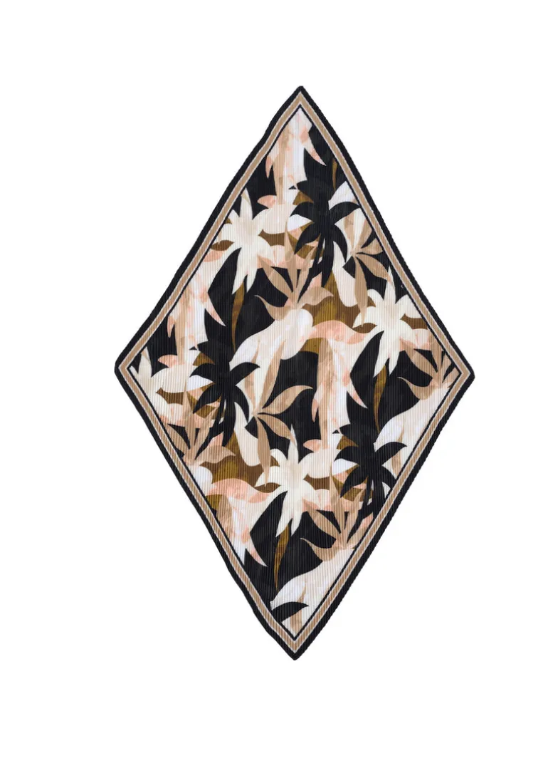 Echo - Paper Palms Pleated Diamond Scarf