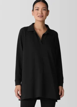 Eileen Fisher - Cozy Brushed Terry Hug Henley Long Top