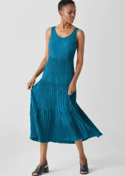 Eileen Fisher - Crushed Silk Tiered Dress