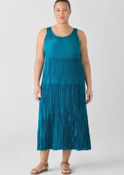Eileen Fisher - Crushed Silk Tiered Dress