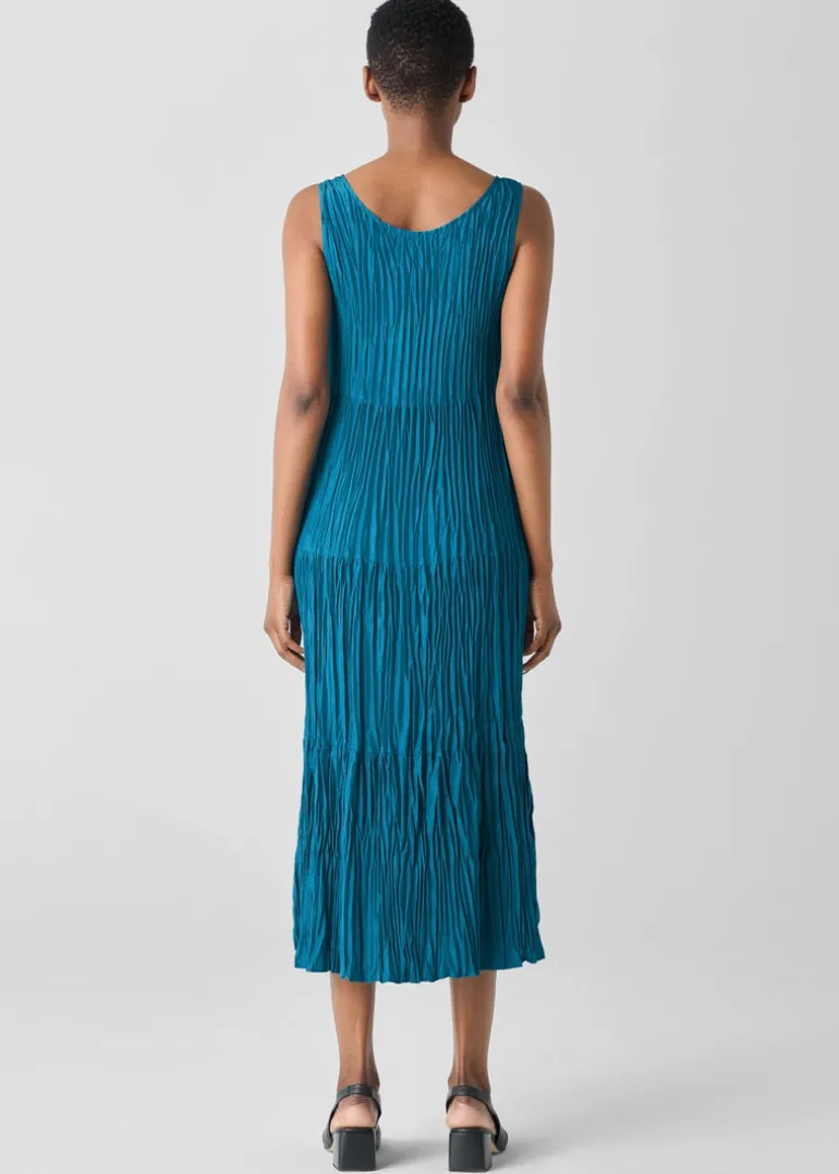 Eileen Fisher - Crushed Silk Tiered Dress