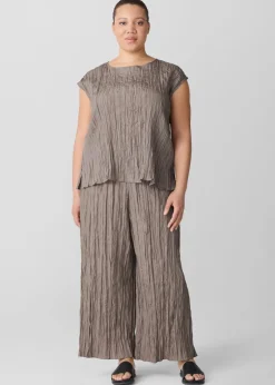 Eileen Fisher - Crushed Silk Ballet Neck Top