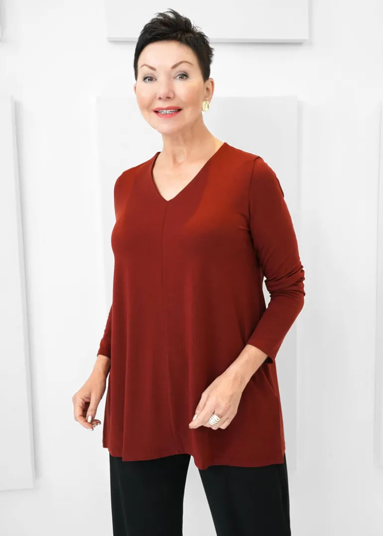 Eileen Fisher - Fine Jersey V-Neck Long Top