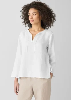 Eileen Fisher - Organic Handkerchief Linen Round Neck Top