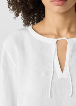 Eileen Fisher - Organic Handkerchief Linen Round Neck Top