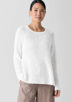Eileen Fisher - Organic Linen Cotton Slub Crew Neck Top