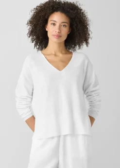 Eileen Fisher - Organic Linen Cotton V-Neck Top