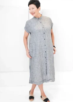 Eileen Fisher - Puckered Organic Linen Shirtdress