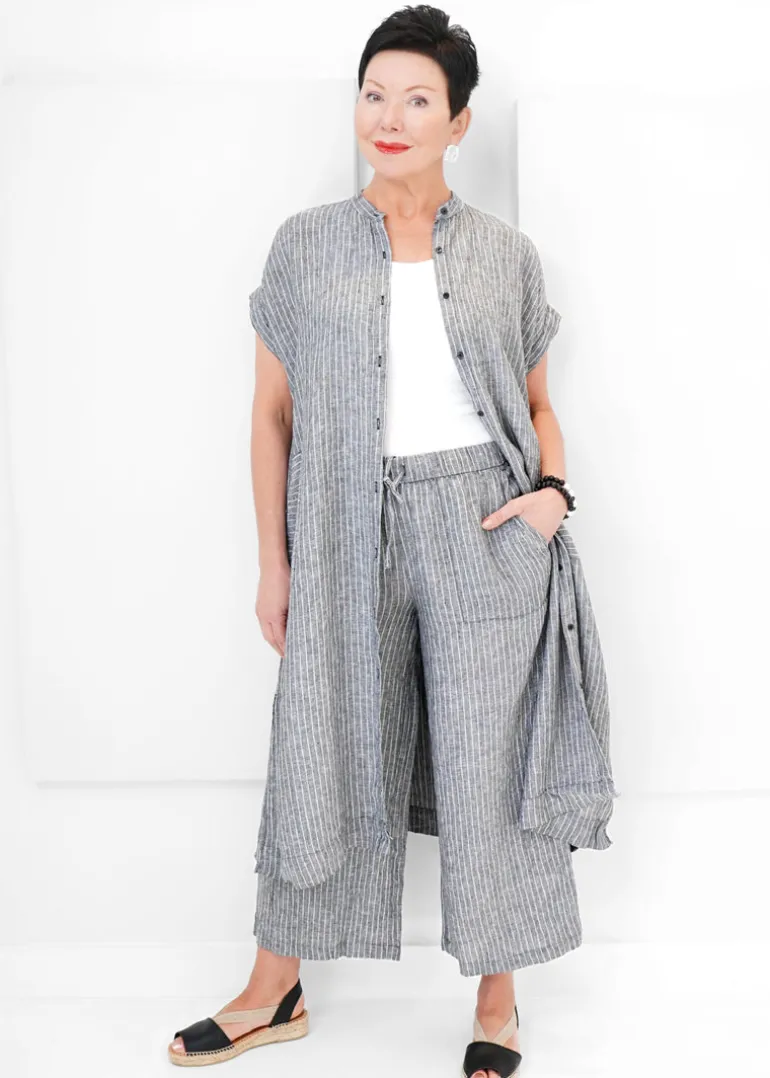 Eileen Fisher - Puckered Organic Linen Shirtdress