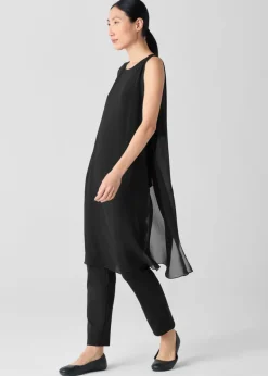 Eileen Fisher - Sheer Silk Georgette Long Poncho