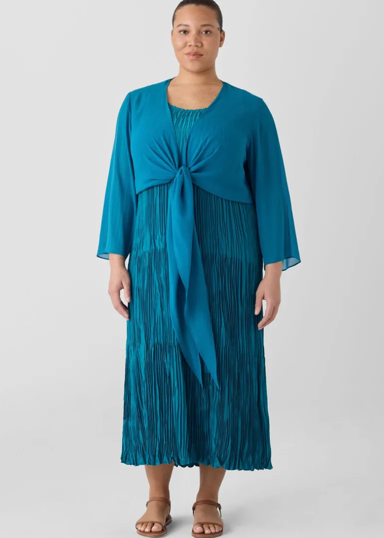 Eileen Fisher - Sheer Silk Georgette Tie Jacket