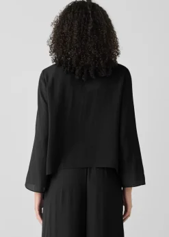Eileen Fisher - Sheer Silk Georgette Tie Jacket