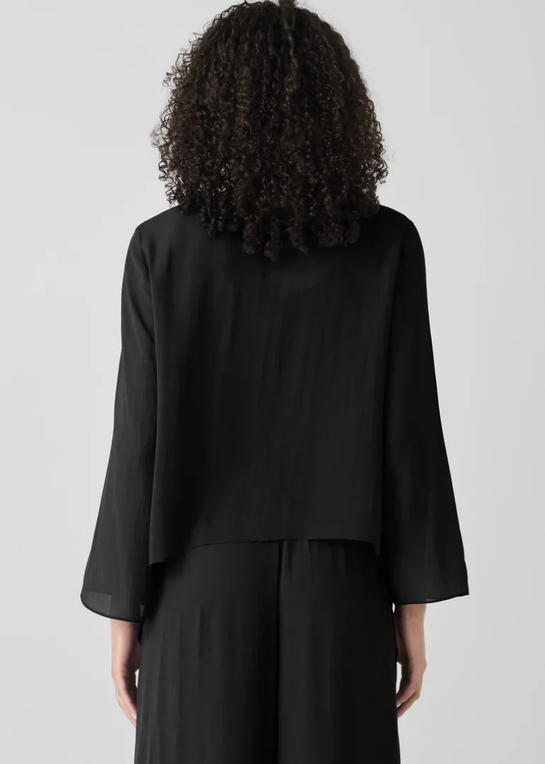 Eileen Fisher - Sheer Silk Georgette Tie Jacket