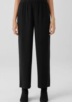Eileen Fisher - Silk Georgette Crepe Straight Leg Pant