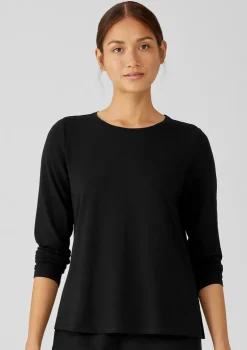 Eileen Fisher - Stretch Jersey Knit Crew Neck Top