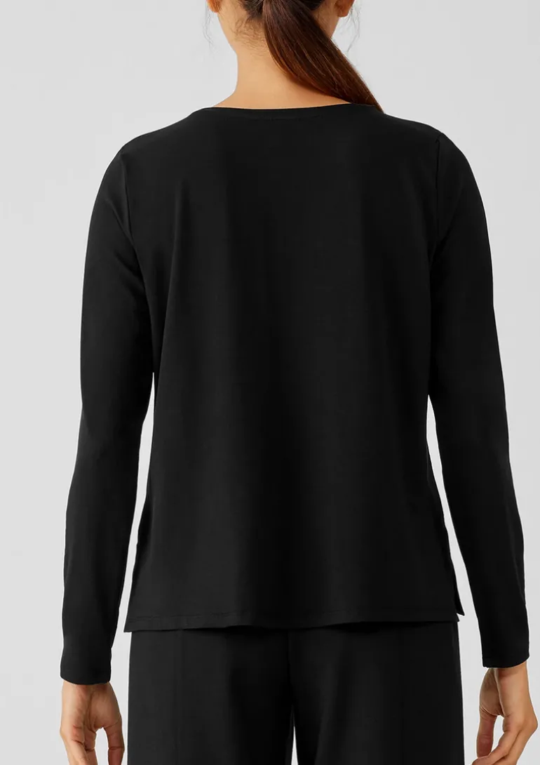 Eileen Fisher - Stretch Jersey Knit Crew Neck Top