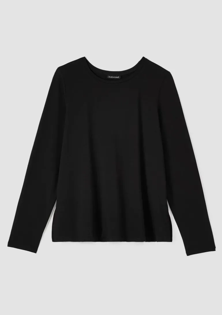 Eileen Fisher - Stretch Jersey Knit Crew Neck Top