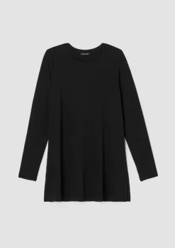 Eileen Fisher - Stretch Jersey Knit Crew Neck Long Top