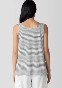 Eileen Fisher - Stripe Sleeveless Scoop Neck Tee