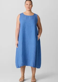 Eileen Fisher - Washed Organic Linen Délavé Lantern Dress