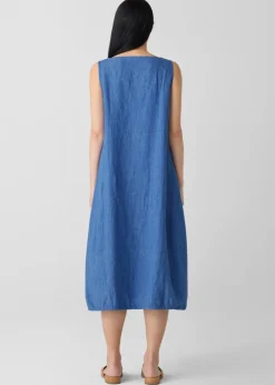 Eileen Fisher - Washed Organic Linen Délavé Lantern Dress