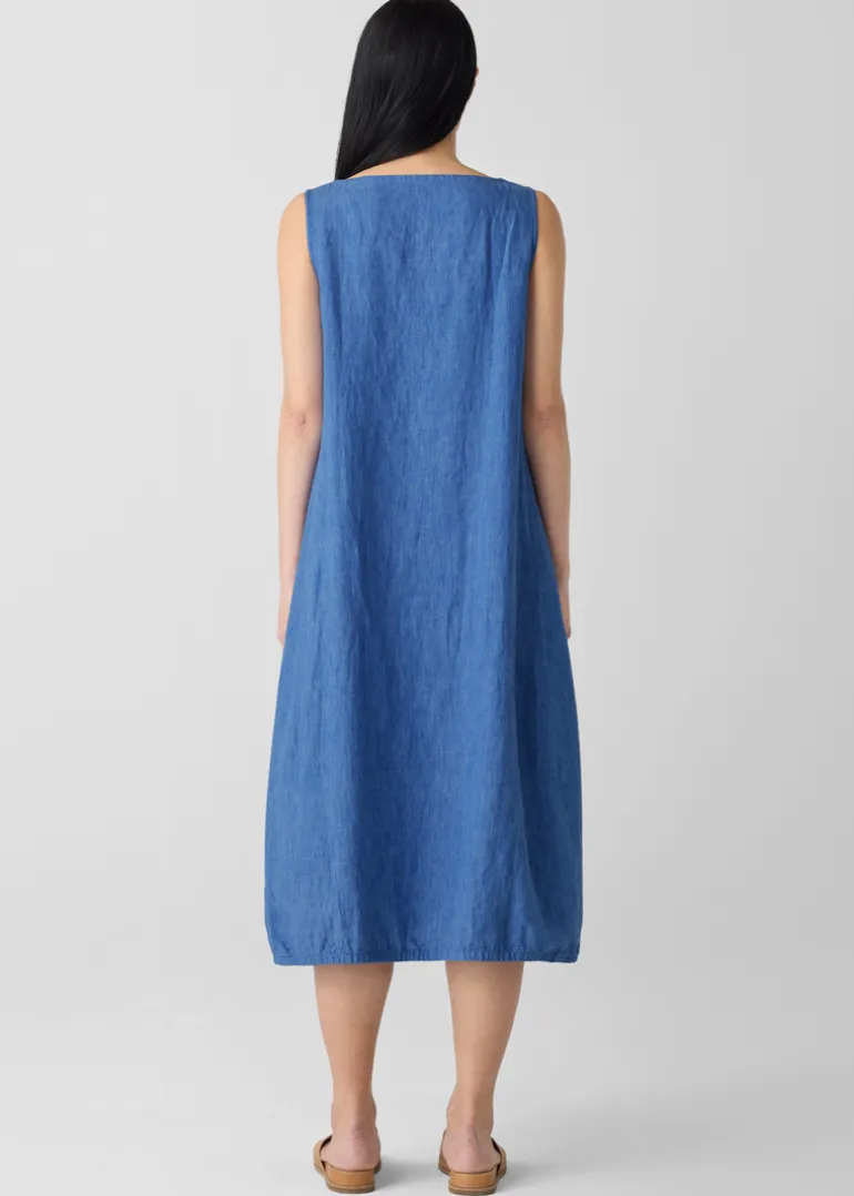 Eileen Fisher - Washed Organic Linen Délavé Lantern Dress