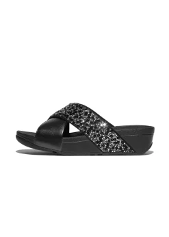 FitFlop - Lulu Crystal-Mix Metallic Cross Slide Sandal