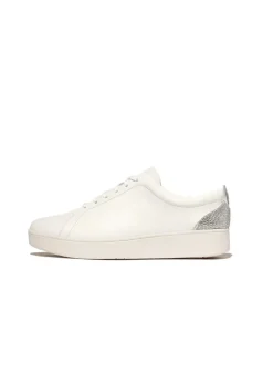 FitFlop - Rally Crystal-Backtab Leather Sneakers