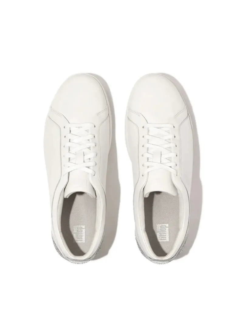 FitFlop - Rally Crystal-Backtab Leather Sneakers