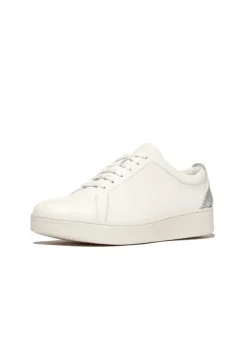 FitFlop - Rally Crystal-Backtab Leather Sneakers