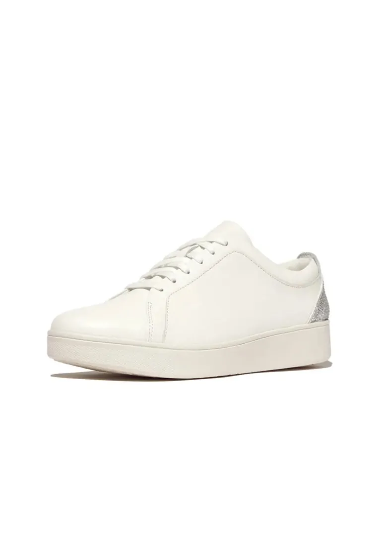 FitFlop - Rally Crystal-Backtab Leather Sneakers