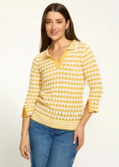 French Dressing Jeans - 3/4 Sleeve Polo Sweater - SALE