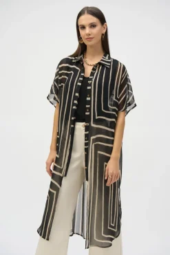 Joseph Ribkoff - Chiffon Geometric Print Blouse